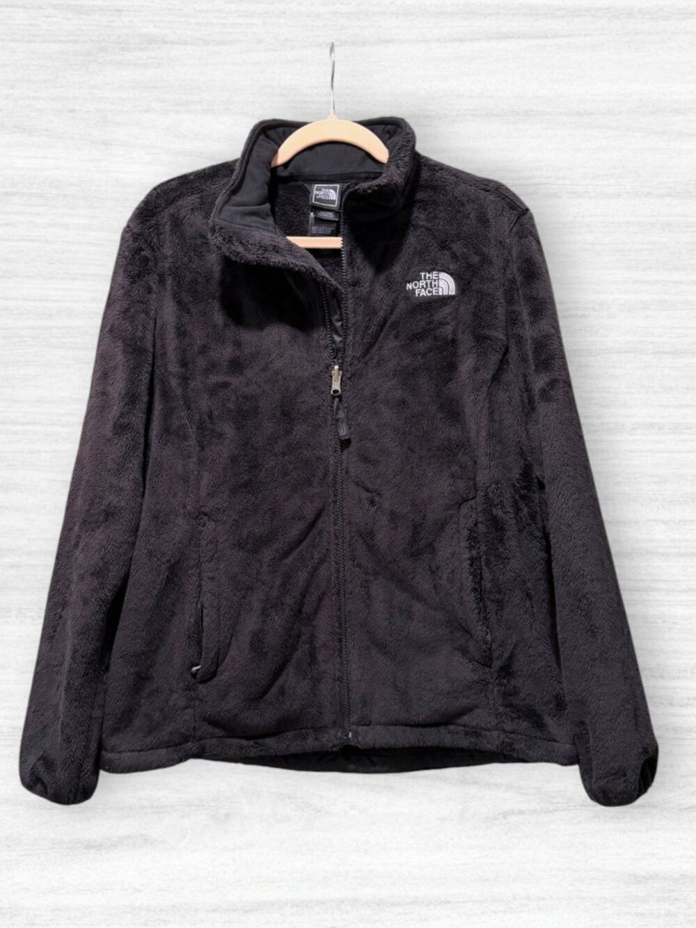 The North Face Osito Plush Fleece Jacket Black Full Zip TNF Women’s L